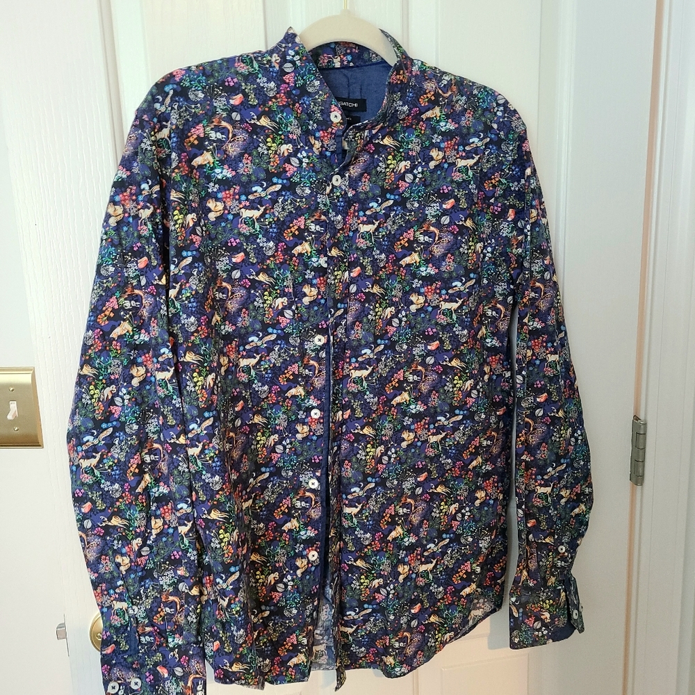 Bugatchi Men's multi color floral shirt